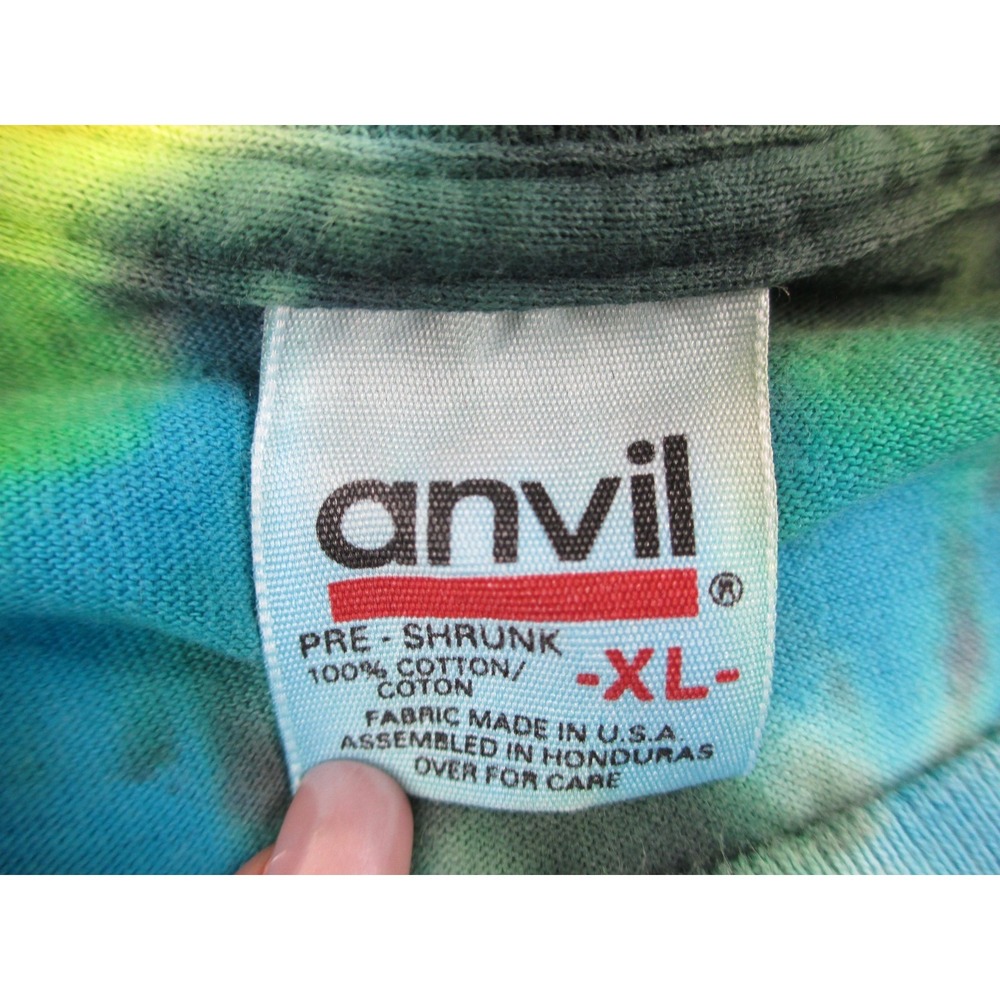 VINTAGE‎ Jimi Hendrix Shirt Mens Extra Large Blue Tie Dye Single Stitch Music* - Picture 12 of 13
